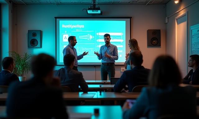 Professional acoustic training session with consultants